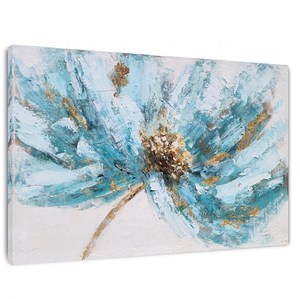 <span class=keywords><strong>Tableau</strong></span> mural peint à la main, magnifique fleur, feuille d'or, <span class=keywords><strong>peinture</strong></span> à l'huile, toile, décoration <span class=keywords><strong>de</strong></span> salon - Product Image 3