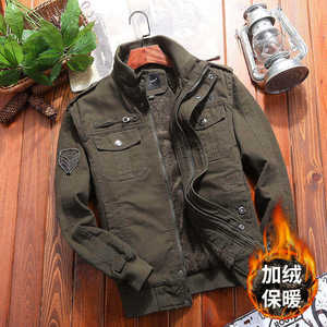 春秋时尚男士夹克休闲加肥加大码长袖轰炸机男士夹克 - Product Image 4