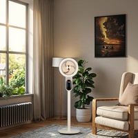 Nouveauté 2026 Ventilateur de circulation d'air à oscillation automatique 3D Vent puissant Ventilateur sur pied Affichage de la minuterie Ventilateur de table avec bouton tactile