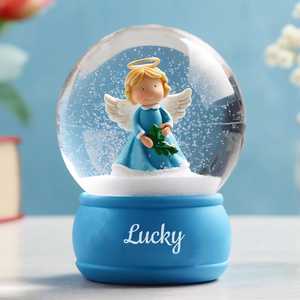 Amour <span class=keywords><strong>eau</strong></span> Globe personnalisé bureau décoration résine doux ange fille boule à neige décor à la maison créatif vacances cadeau - Product Image 4