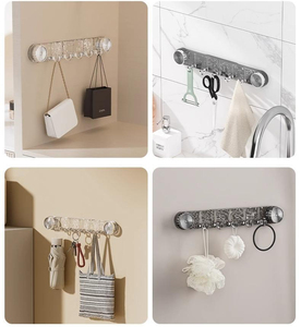 Étagères murales rotatives sans perçage pour salle de bain <span class=keywords><strong>avec</strong></span> crochets à <span class=keywords><strong>ventouse</strong></span> puissants - Product Image 3