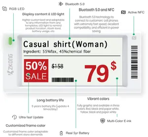 Cartellino del prezzo del Display E-ink del supermercato a buon mercato della drogheria all'ingrosso di Zkong