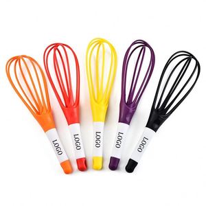 Fouet à œufs en plastique personnalisé avec logo, mini batteur à œufs manuel coloré, mélangeur à main, outils de cuisine et de pâtisserie de qualité alimentaire, promotion - Product Image 1