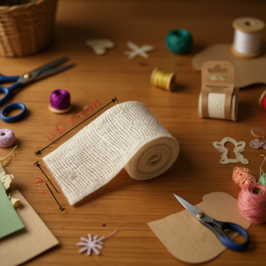 ริบบิ้นผ้าลินิน Ilan สีขาว ขนาด 6 ซม. x 2 ม. สำหรับงานประดิษฐ์และตกแต่ง - Product Image 3