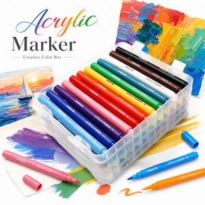 ART WALKER <span class=keywords><strong>Pennarelli</strong></span> <span class=keywords><strong>Acrilici</strong></span> Impermeabili con <span class=keywords><strong>Punta</strong></span> Morbida, Non Cancellabili, Inodori, Resistenti allo Sbiadimento, Asciugatura Rapida, Portatili per Art Journal - Product Image 6