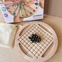 Jeu de société en bois premium 2-en-1 : défi de dénoulement de cordes et d'échecs magnétiques, améliore la concentration des enfants, jeu à long terme