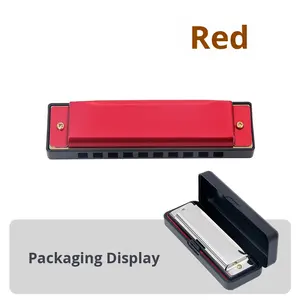 Armónica <span class=keywords><strong>de</strong></span> Blues Diatonic C-Key <span class=keywords><strong>de</strong></span> 20 tonos <span class=keywords><strong>de</strong></span> 10 agujeros con cuerpo <span class=keywords><strong>de</strong></span> aluminio Acabado dorado ABS para principiantes-Instrumento <span class=keywords><strong>de</strong></span> <span class=keywords><strong>viento</strong></span> Easy Play - Product Image 2