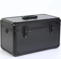 Boîte de rangement d'outils en aluminium noir avec étui de transport d'outils à bandoulière