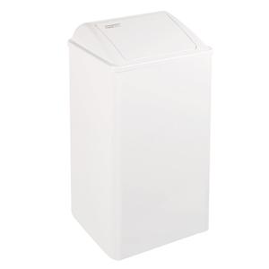 Cestino per rifiuti con coperchio 65 L, in plastica bianca, per uso domestico e in ufficio - Product Image 1