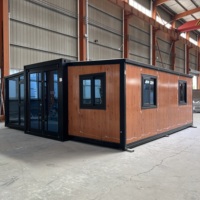 Villa de luxe préfabriquée de 10 pieds, 15 pieds, 20 pieds, 30 pieds, 40 pieds, maison préfabriquée portable, maison conteneur extensible avec 1, 2 ou 3 chambres