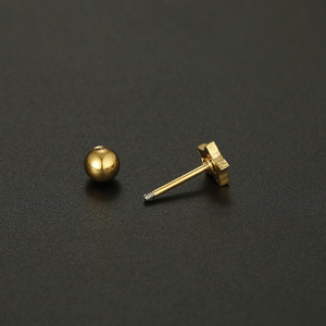 En stock – Boucles d'oreilles clous en acier inoxydable 316L, tige fine, motif cœur <span class=keywords><strong>smiley</strong></span>, pour <span class=keywords><strong>piercing</strong></span> du cartilage cochléaire, du tragus et autres piercings corporels - Product Image 5