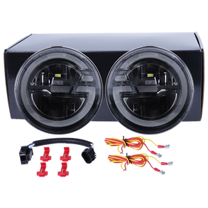 Feux avant LED 7 pouces avec feux de position blancs pour <span class=keywords><strong>Jeep</strong></span> <span class=keywords><strong>Wrangler</strong></span> JK <span class=keywords><strong>4</strong></span> <span class=keywords><strong>portes</strong></span> Unlimited / CJ-8 Scrambler, clignotants pour <span class=keywords><strong>Jeep</strong></span> - Product Image 6