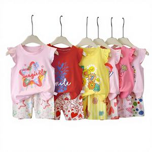Conjunto de Chaleco para Niños, Algodón, <span class=keywords><strong>Ropa</strong></span> Coreana de Verano para Niñas, Nuevo 2025, Conjunto de Dos Piezas para Niños, Venta al por Mayor, Estampado de Animales a Cuadros - Product Image 1