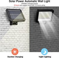 Lampe murale à détecteur de mouvement PIR solaire à énergie solaire pour cour, maison, sécurité, 100 LED COB, détection de présence humaine