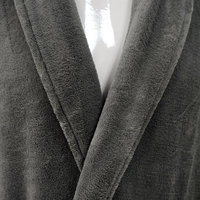 Peignoir à capuche personnalisé avec logo, en flanelle corail gris, confortable et doux pour la peau, idéal pour la salle de bain et la vente au détail, avec ceinture, pour couple