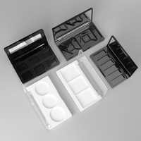 Palette de maquillage en gros Emballage de fard à paupières Rectangle noir Conteneur de fard à paupières Palette de fard à paupières vide