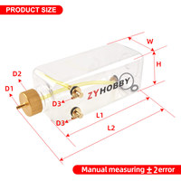Réservoir de carburant transparent pour RC, bouteille de carburant professionnelle essence et nitro, assemblage complet pour avion RC (260cc - 1500cc)