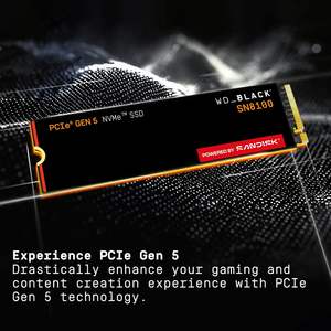 Внутренний твердотельный накопитель BLACK 1 ТБ SN8100 NVMe PCIe Gen5 x4 M.<span class=keywords><strong>2</strong></span> 2280 с портом расширения SATA, скорость 14900 МБ/с, для игр, видеомонтажа и ИИ, WDS100T1X0M - Product Image 4