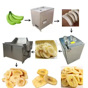 Industrial Plantain Banana Chips Fryer / Banana Fresh Peeler Slicer / Banana Chips Making Machines Packaging