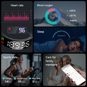 Anneau intelligent avec suivi de la fréquence cardiaque et du sommeil, étanche IP68, anneaux de fitness intelligents, tracker de fitness - Product Image 2