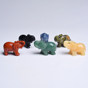 Éléphant en cristal de <span class=keywords><strong>rose</strong></span> décoratif naturel, sculpture en aventurine verte, pour cadeau - Product Image 1