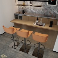 Armoire murale à double porte avec éclairage LED, design en bois écologique, 5+ tiroirs pour cuisine moderne et bar à domicile, villa/appartement