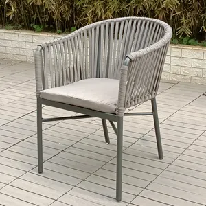 Ensemble de chaises à cadre en aluminium marron de haute qualité, meubles de Patio extérieur, jardin de loisirs, ensemble de salle à manger en rotin, meubles d'extérieur, 9 pièces