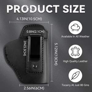 Funda Táctica Portátil para Cintura, Funda de Cuero para Pistola G17, Acceso Rápido para Fines de Seguridad - Product Image 4