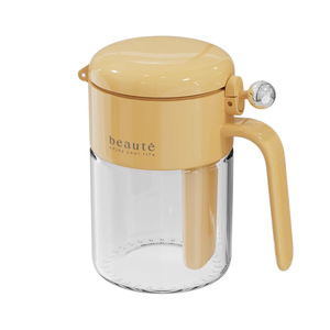 Beaute Press To Open Glass Seasoning Jar With Handle Flip Top Lid For Solid Seasonings Kitchen Use - Product Image 5