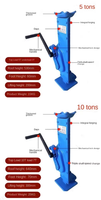 Nouveau cric hydraulique 11-20 tonnes, équipement de levage manuel en métal, élévateur à vis sur rail, ventouse de levage avec boîte de vitesses, outils de levage essentiels