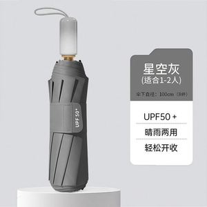 ร่มพับกันแดดสีไล่ระดับสีแบบพกพาสำหรับผู้หญิงเคลือบสีดำป้องกันรังสียูวีขนาดใหญ่พิเศษเสริมความแข็งแรงกึ่งอัตโนมัติ - Product Image 4