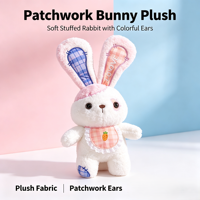 Peluche Lapin Personnalisable avec Bouton, Poupée Confort Lapin Rembourrée pour Filles, Cadeau d'Anniversaire pour Enfants