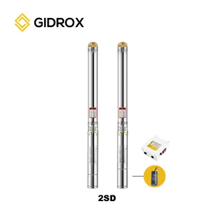 GIDROX Submersible irrigation Stainless steel Submersible deep well pump 2 inches submersible bore well water pump