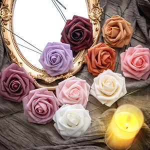 Fleurs artificielles en rose de 26 cm, bouquet réaliste avec tige pour mariage, fête, décoration de la maison - Product Image 1