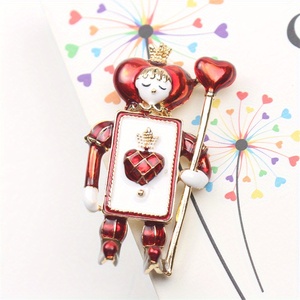 Nouvelle Broche Fantaisie Rétro Mignonne <span class=keywords><strong>Reine</strong></span> <span class=keywords><strong>de</strong></span> Cœur As Soldat, Accessoire <span class=keywords><strong>de</strong></span> Poupée Personnalisé, Tendance Créative, Broche Corsage pour Femmes - Product Image 2