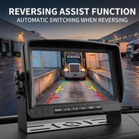Système de surveillance de camion robuste à 4 caméras, moniteur HD 7 pouces, écran partagé, solution anti-angle mort 360°, enregistrement en boucle DVR, vision nocturne