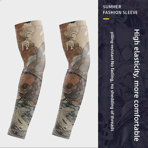 Manicotti Unisex in Seta Ghiacciata per Ciclismo, Guida, Moto e Attività all'Aperto - Protezione Solare Anti-UV con Design Floreale in Stile Cinese - Product Image 4