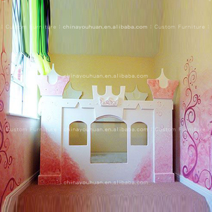 <span class=keywords><strong>Lit</strong></span> de princesse avec design thème château pour enfants, <span class=keywords><strong>lit</strong></span> simple pour chambre de filles, <span class=keywords><strong>lit</strong></span> base secrète, personnalisation complète pour chambre d'enfants - Product Image 3