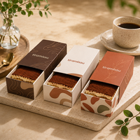 Boîte à gâteau en papier biodégradable de haute qualité pour tiramisu, boîte à pâtisserie personnalisée, boîte à mousse au fromage, emballage de qualité alimentaire, boîte à tiroir