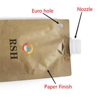 Sachet de boisson en papier kraft liquide biodégradable personnalisé avec bec verseur
