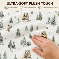Tissu Minky à imprimé animal, doux, 100% polyester, imprimé numérique, tissu Minky pour couvertures, vêtements de nuit, capacité de production en série