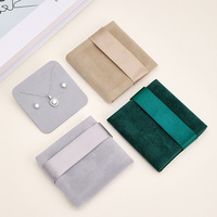 Nouvelle pochette en velours double face de style Ins, avec compartiment intérieur pour cartes, bijoux, boucles d'oreilles et bagues, fermeture à bouton-pression