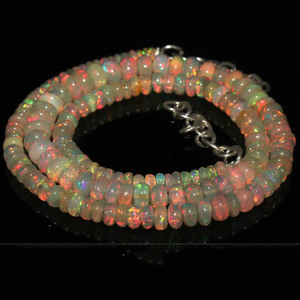 Collar con cuentas de ópalo etíope de piedras preciosas naturales reales con chapado en oro amarillo de 18 quilates - Product Image 6