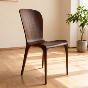 Silla de Comedor de Madera Maciza, Silla <span class=keywords><strong>Eureka</strong></span> de Nogal Negro Norteamericano, Silla con Respaldo Curvo con Sistema de Encaje Mortise and Tenon para Sala de Estar u Oficina - Product Image 1