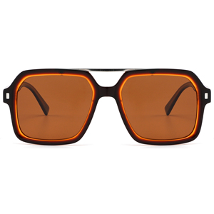 Square <b>Frame</b> Sunglasses Tortoise Shell Full Rim Anti-Uv Protection Unisex Adult Lightweight Resin Lens - Product Image 6