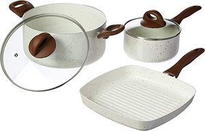 Juego de ollas de cocina con revestimiento de mármol antiadherente blanco <span class=keywords><strong>Telamon</strong></span>, juego de utensilios de cocina para el hogar - Product Image 4