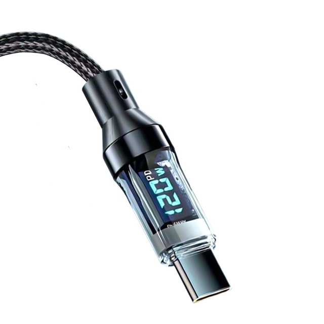 Fast Charging Usb C Transparent Cable Charger With Led Display Cable for Android Smart Phone