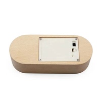 Piles AAA en bois lumière LED Base d'affichage acrylique cristal verre résine Art accessoires ornements en bois 3D Base de lampe de nuit