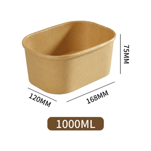 Usine personnalisée à emporter déjeuner bol alimentaire Kraft papier salade jetable rectangle papier carré récipient à salade bols - Product Image 6
