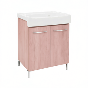 Mueble de Baño con Lavabo Cerámico, 2 Puertas, Roble Rosa, 60x50 cm - Product Image 3